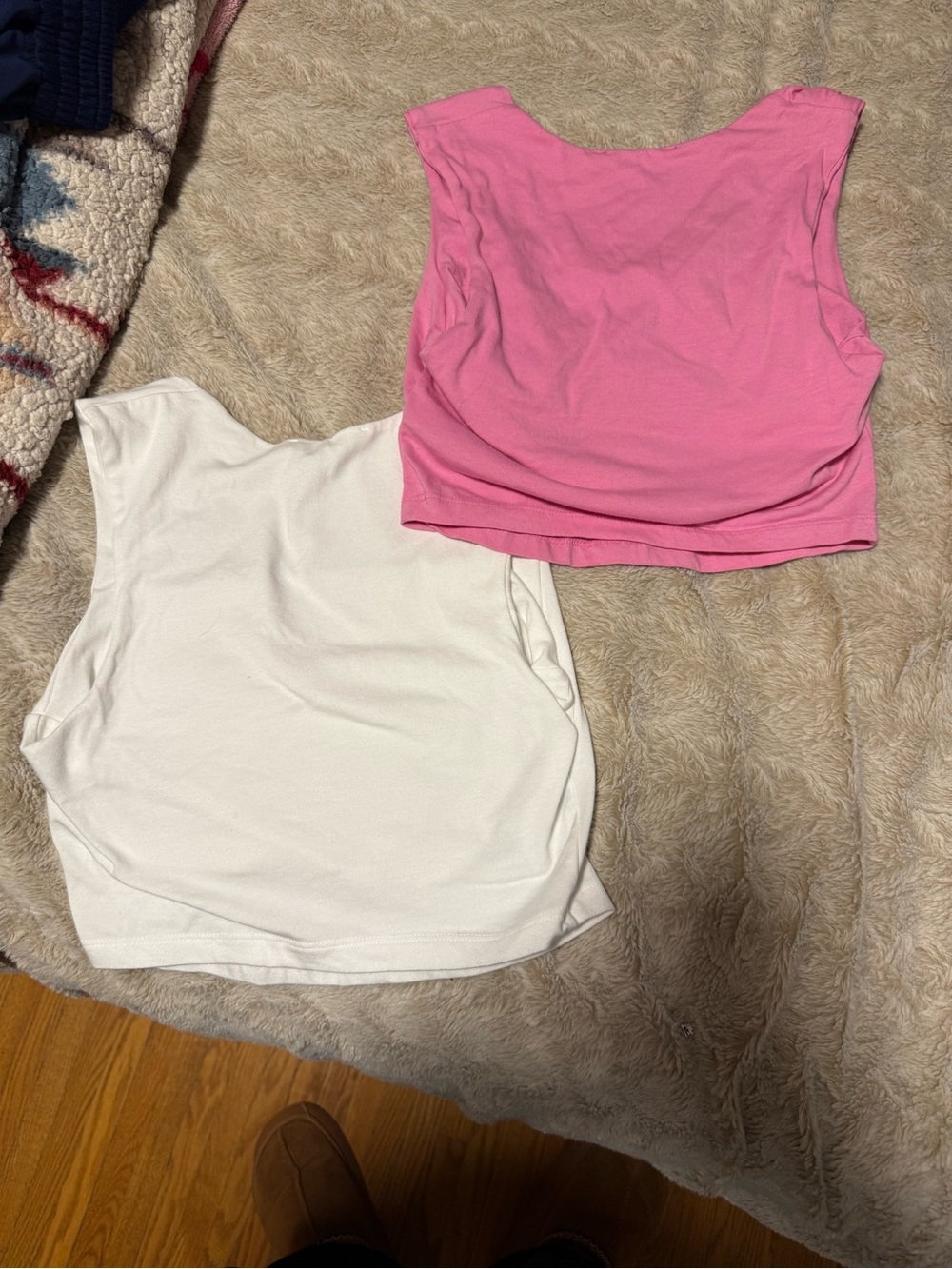 Zenana Outfitters Pink and White Square-Neck Crop Tanks - Picture 4 of 4